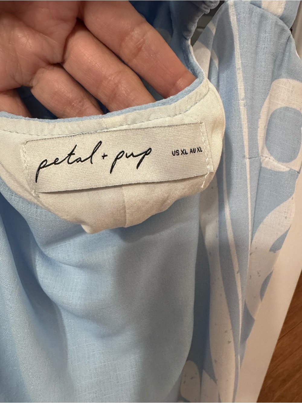 Petal & Pup Light Blue and White Floral Maxi Dress | Size XL - Picture 9 of 10